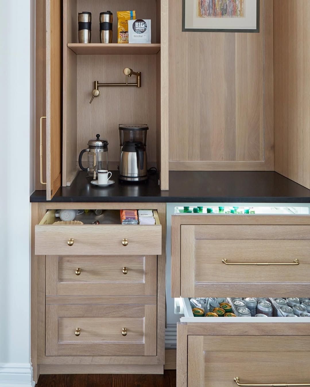 Elongated Tile With Brass Pot Filler