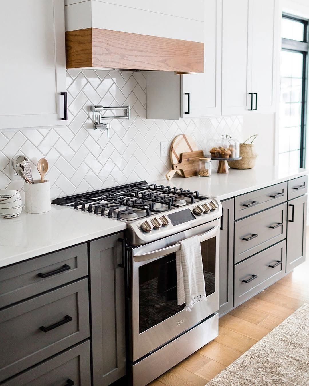 Elongated Tile With Brass Pot Filler