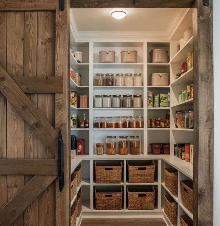 Pantry with Full Label System and Wood Counters