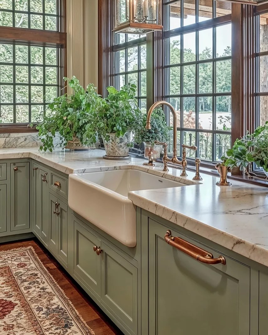 Open space french country kitchen