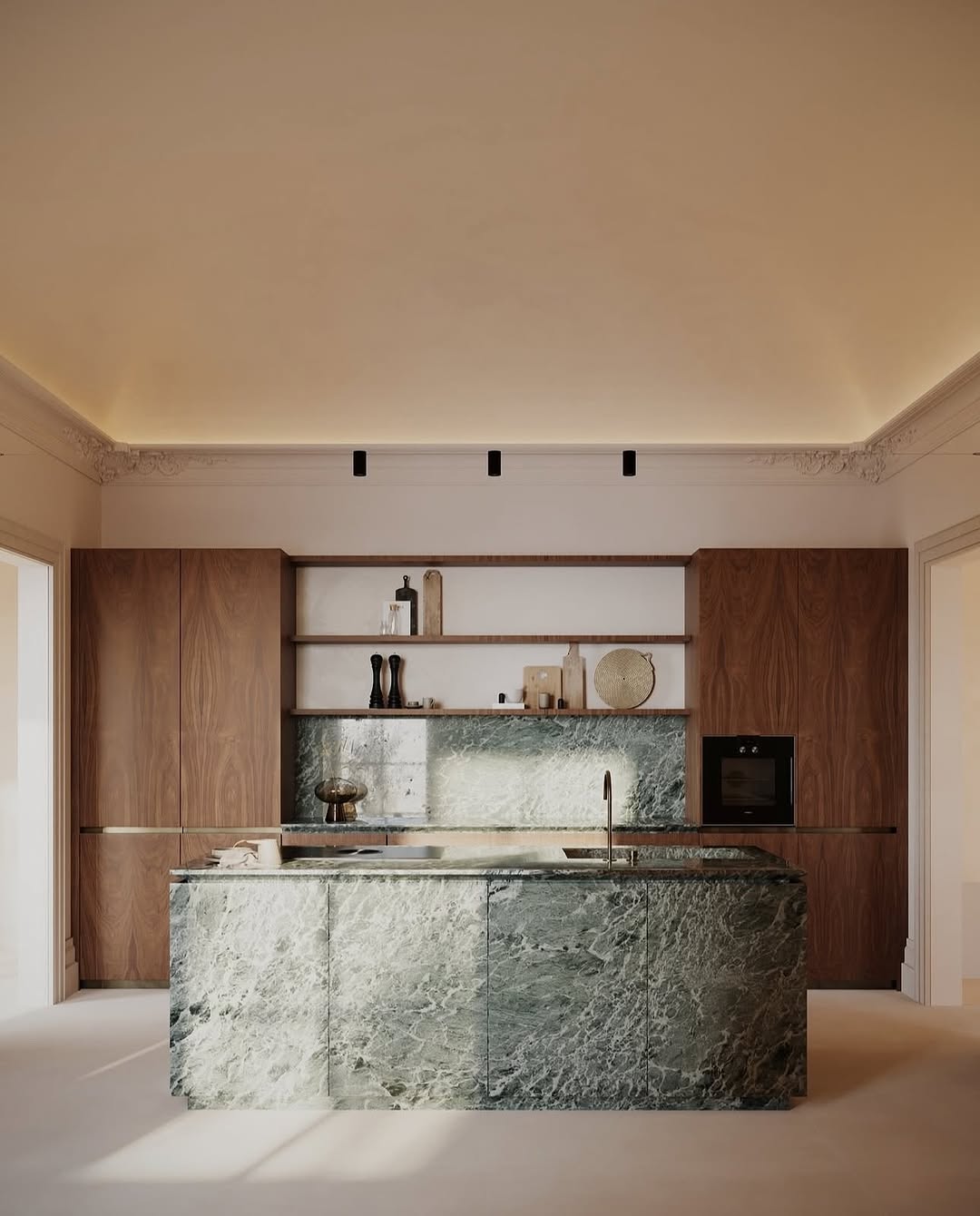 Marble vein kitchen decor
