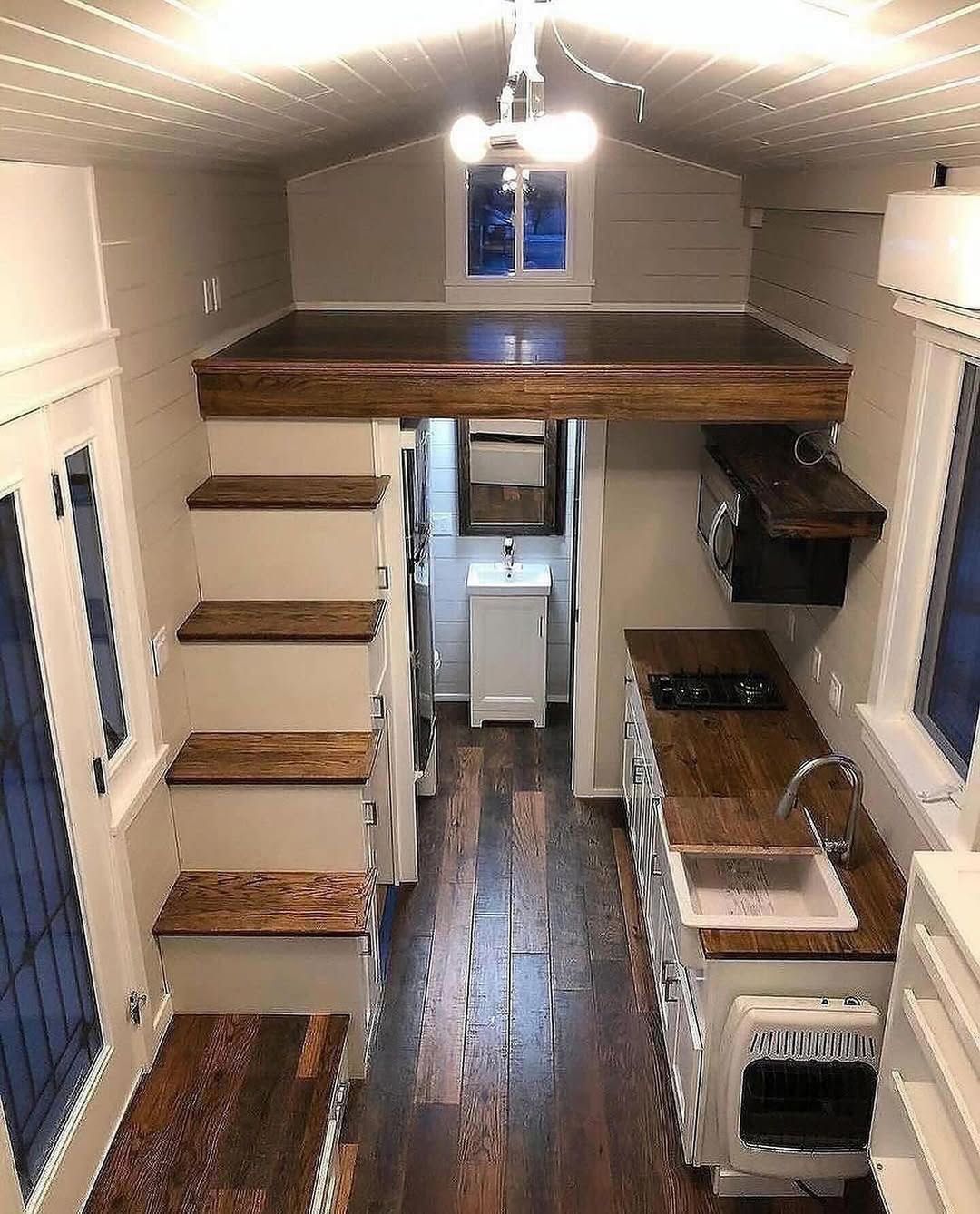 Sleek Modern Kitchen With Loft Stair Integration