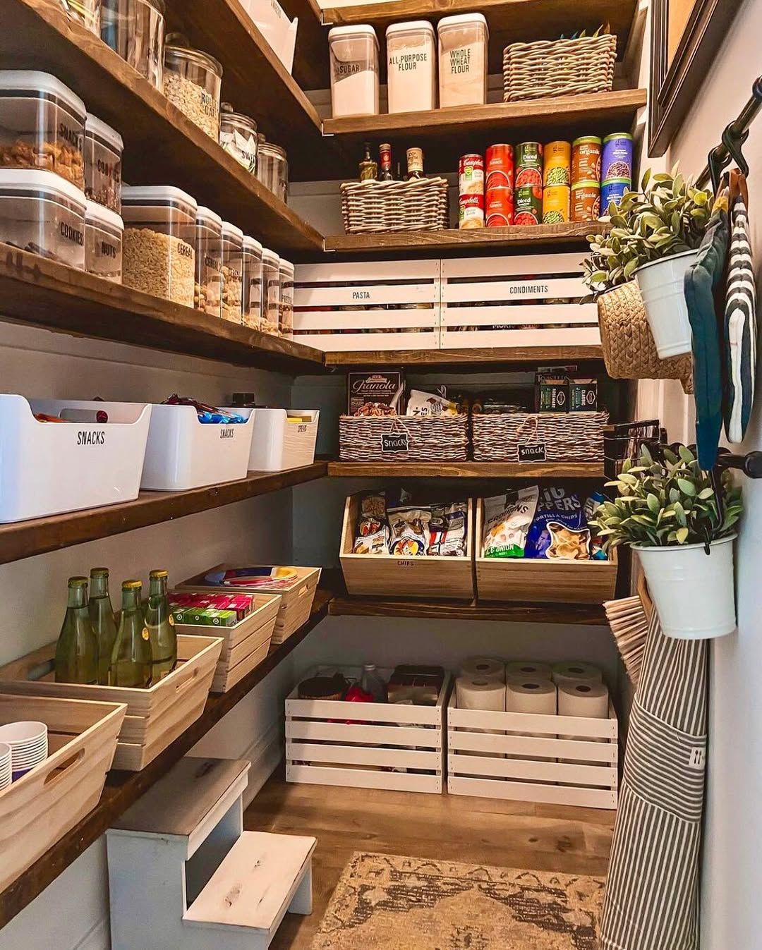 Pantry with Full Label System and Wood Counters