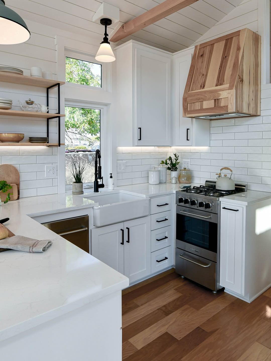 Sleek Modern Kitchen With Loft Stair Integration