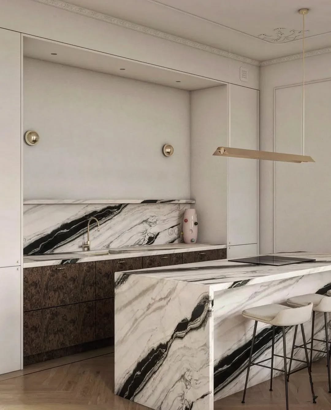 Marble vein kitchen decor