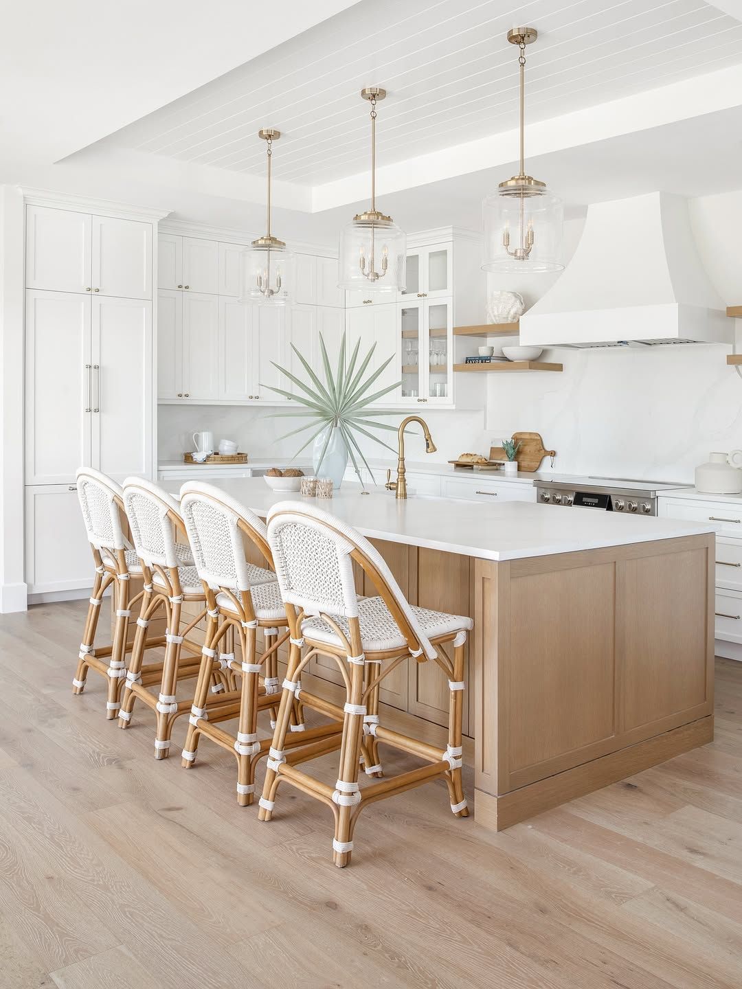 Sculptural Stools in a Modern Classic Kitchen