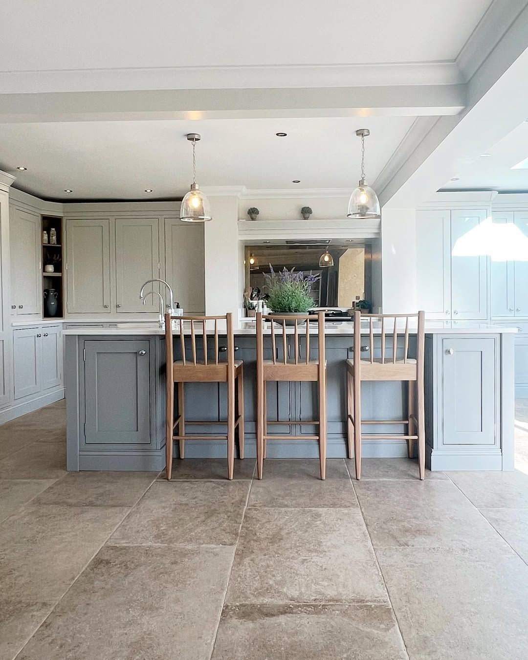 Sculptural Stools in a Modern Classic Kitchen