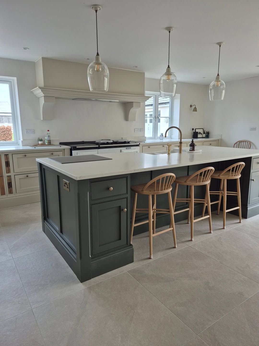 Sculptural Stools in a Modern Classic Kitchen