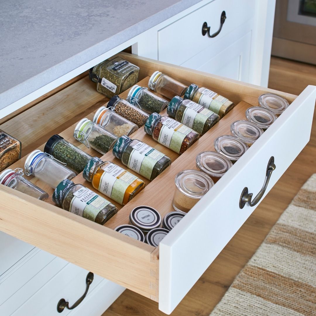 Dedicated Spice Drawers with Clear Labels