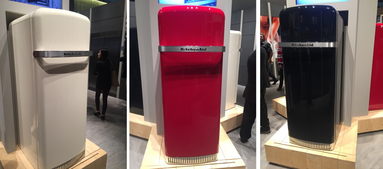 Freestanding retro refrigerators with sculptural presence