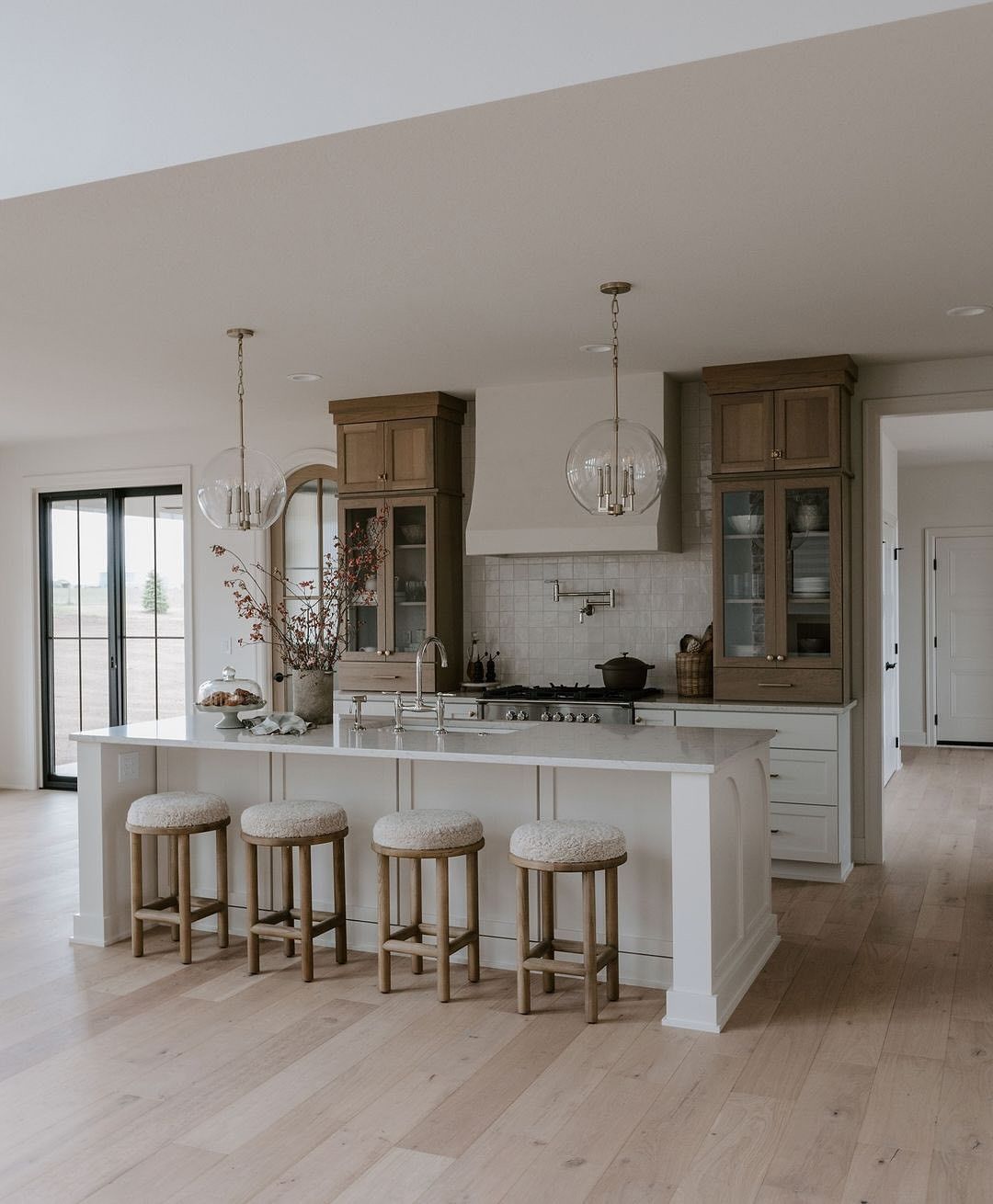 Sculptural Stools in a Modern Classic Kitchen