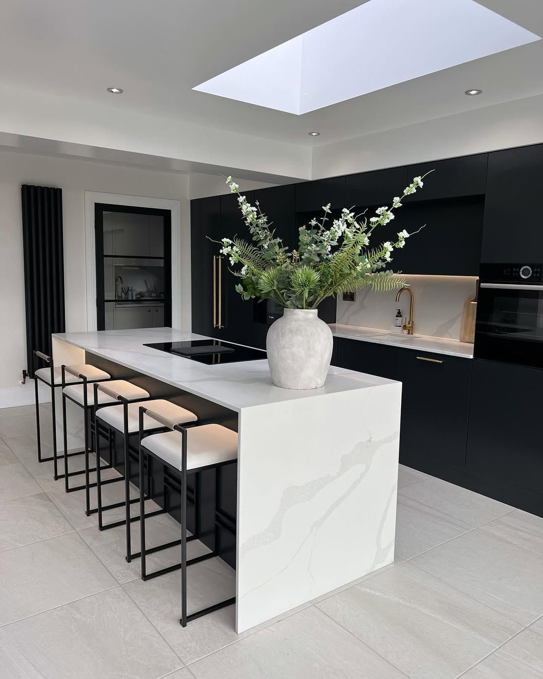 Sculptural Stools in a Modern Classic Kitchen