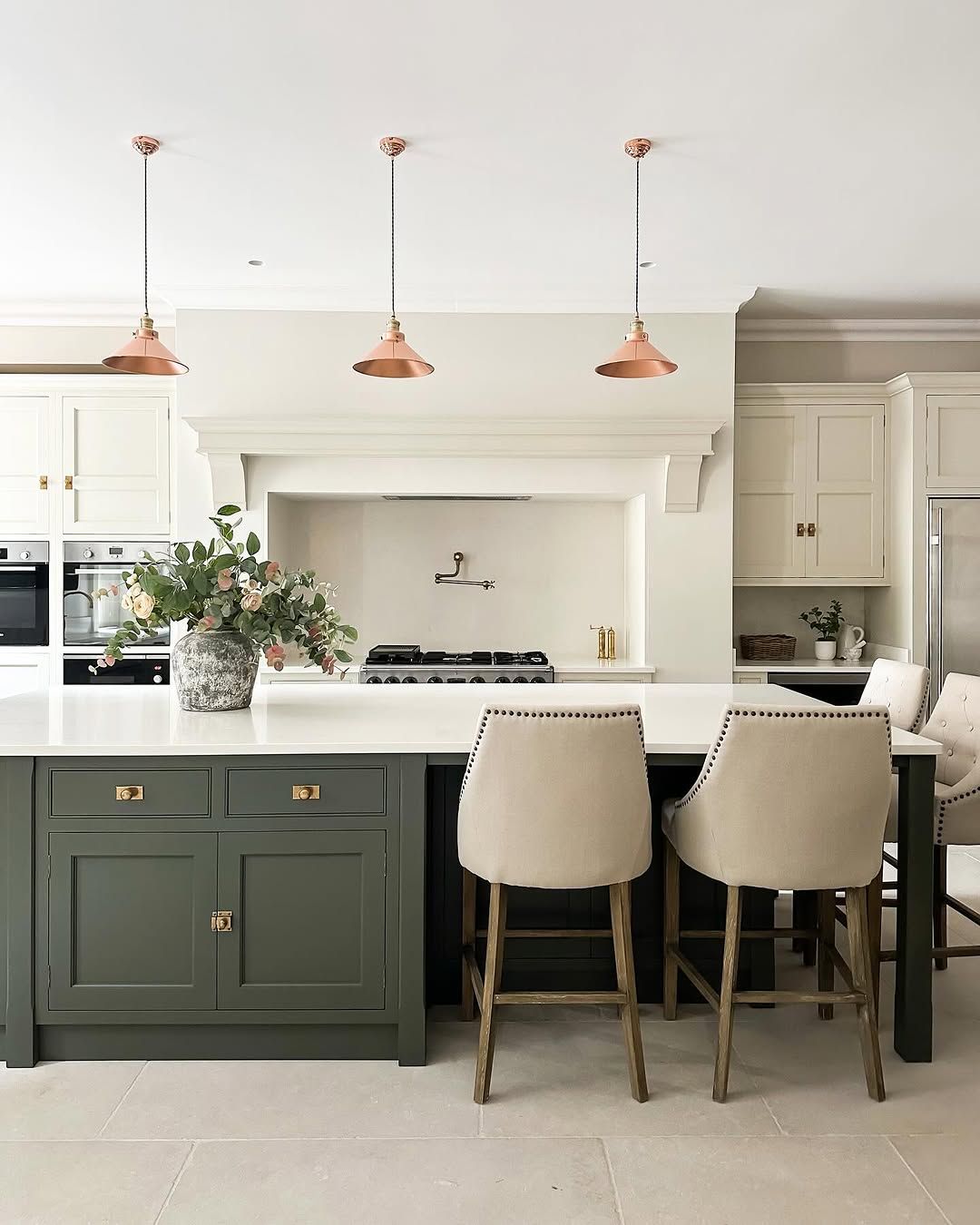 Sculptural Stools in a Modern Classic Kitchen