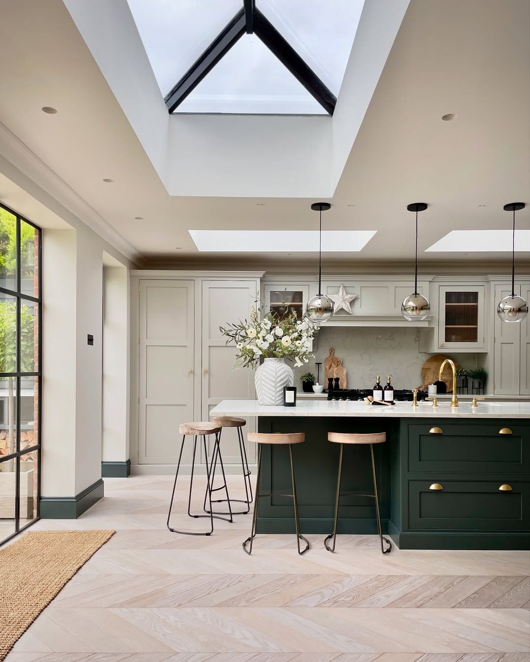 Sculptural Stools in a Modern Classic Kitchen