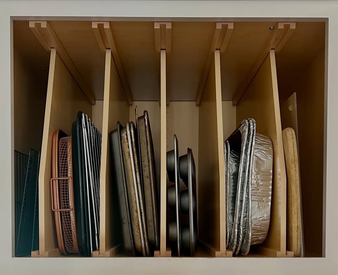 Professional Style Spice Drawers with Metal Inserts